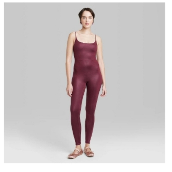 Women's Sleeveless Liquid Bodysuit Wild Fable Small Burgundy - Picture 2 of 11